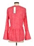 Parker 100% Polyester Red Pink Long Sleeve Blouse Size XS - photo 2