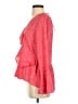 Parker 100% Polyester Red Pink Long Sleeve Blouse Size XS - photo 5