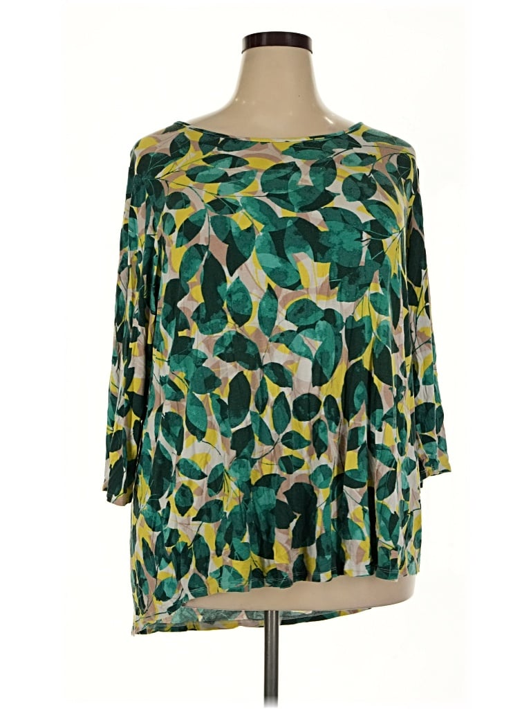 Pre-owned Evri 3/4 Sleeve Blouse In Green