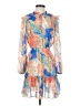 Boston Proper 100% Polyester Print Blue Cocktail Dress Size XS - photo 1