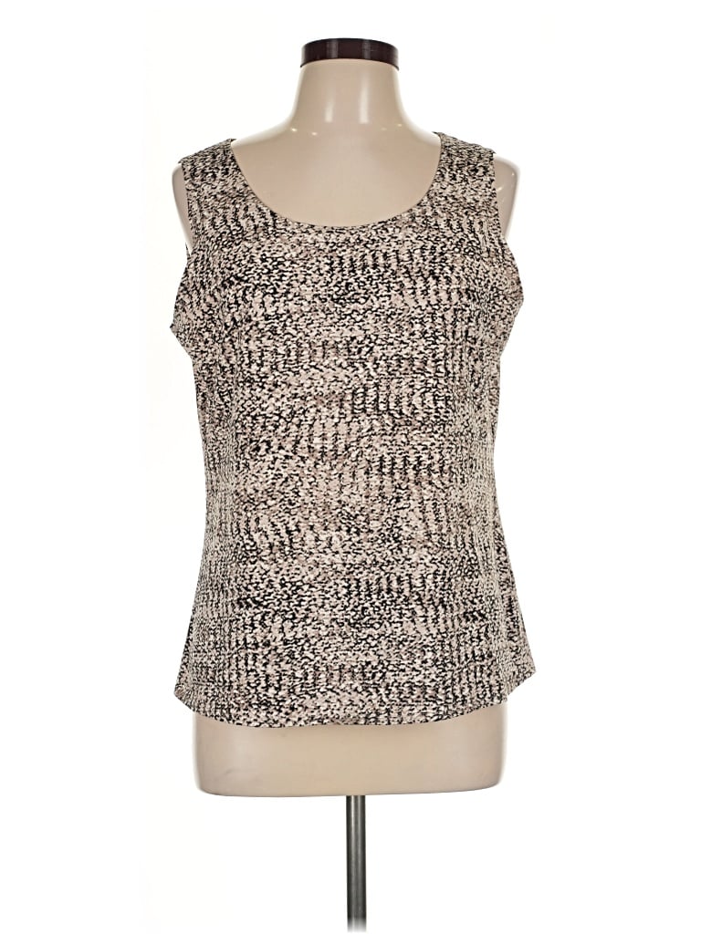 Pre-owned Ny Collection Sleeveless Top Gray Scoop Neck Tops