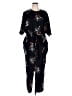 River Island 100% Polyester Print Black Jumpsuit Size 20 - photo 1