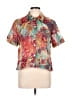 Chico's Print Teal Short Sleeve Blouse Size L - photo 1