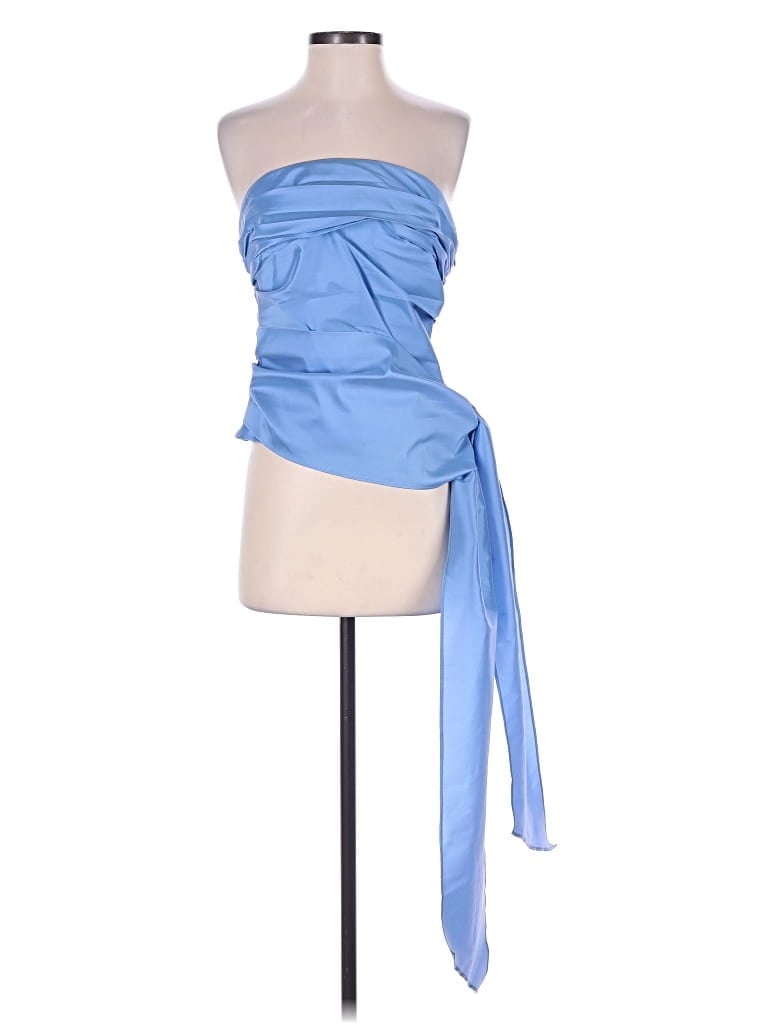 Pre-owned J.crew Collection Tube Top Blue Strapless Neckline Tops