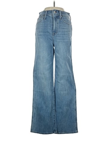 Madewell Petite 11" High-Rise Flare Jeans in Arbordale Wash (view 1)
