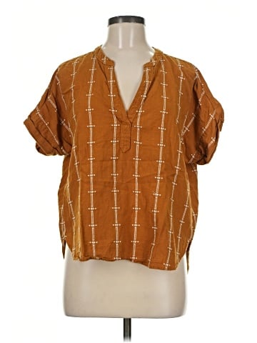 Madewell Lakeline Popover Shirttail Top in Jacquard Stripe (view 1)
