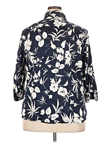 Lauren by Ralph Lauren 3/4 Sleeve Button-Down Shirt (view 2)