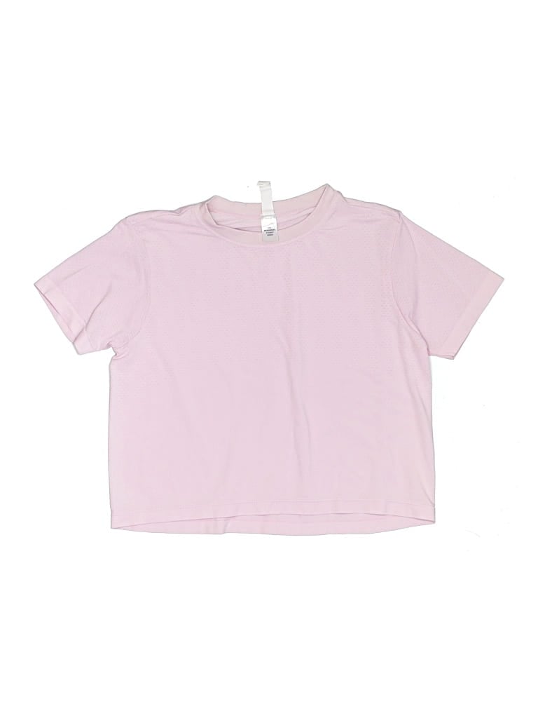 Pre-owned Zella Kids' Short Sleeve Top Pink Keyhole Neckline Tops