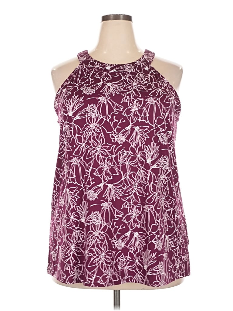 Fortune + Ivy Sleeveless Blouse In Burgundy