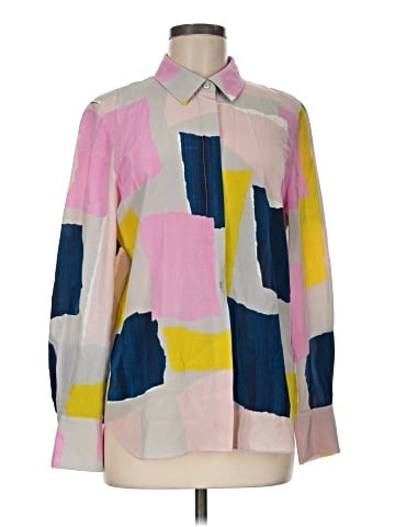 Lafayette 148 New York Long Sleeve Silk Top (view 1)