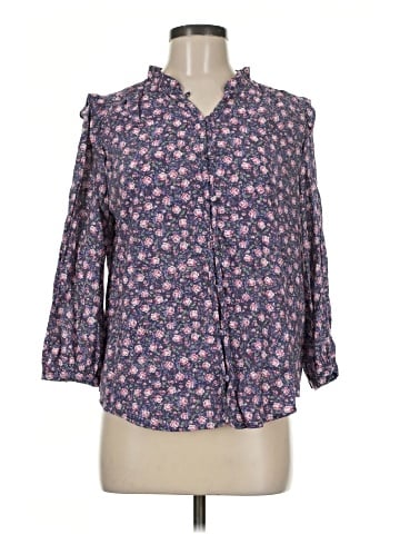 LC Lauren Conrad 3/4 Sleeve Button-Down Shirt (view 1)