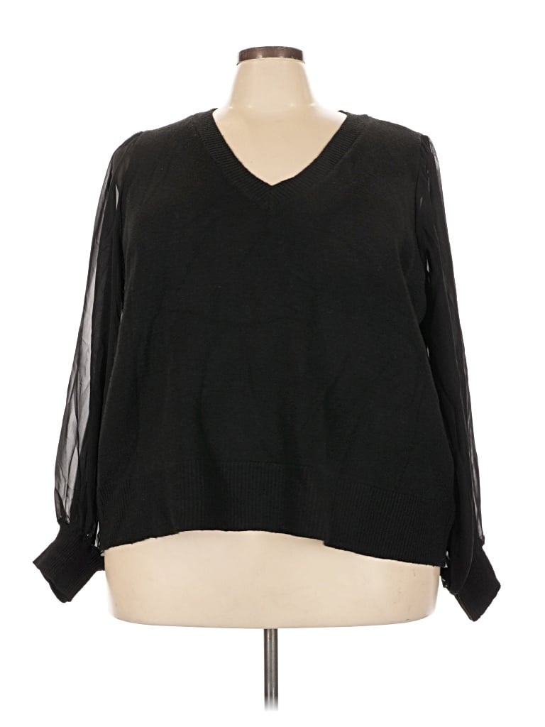 Pre-owned Eloquii Pullover Sweater In Black