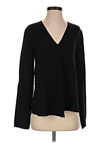 Theory Long Sleeve Silk Top (view 1)