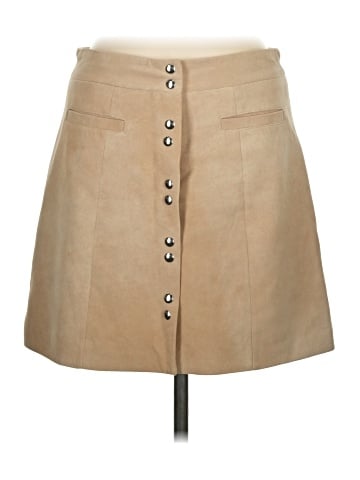 Intermix Faux Leather Skirt (view 1)