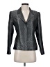 Jones New York Metallic Solid Gray Silver Blazer Size 4 - photo 1