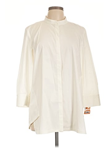 Lafayette 148 New York 3/4 Sleeve Button-Down Shirt (view 1)