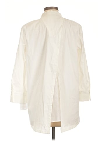 Lafayette 148 New York 3/4 Sleeve Button-Down Shirt (view 2)
