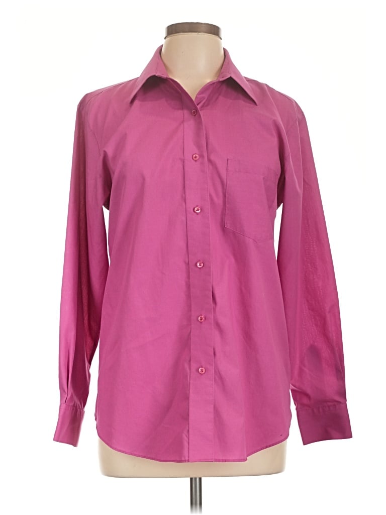 Pre-owned Foxcroft Long Sleeve Blouse In Pink