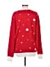 H&M 100% Polyester Print Red Pullover Sweater Size M - photo 2
