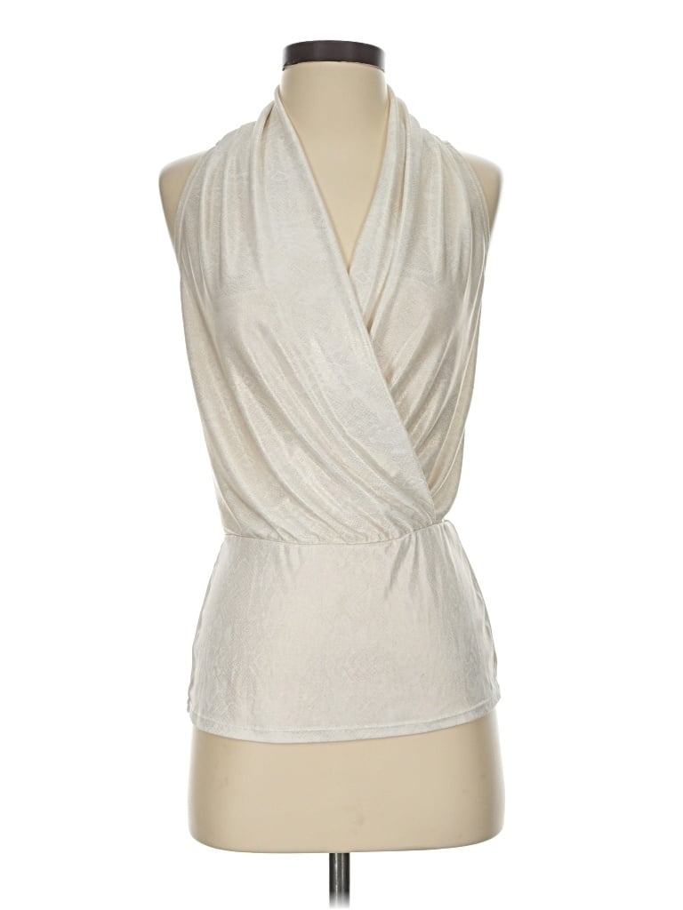 Pre-owned Caché Sleeveless Blouse In Silver