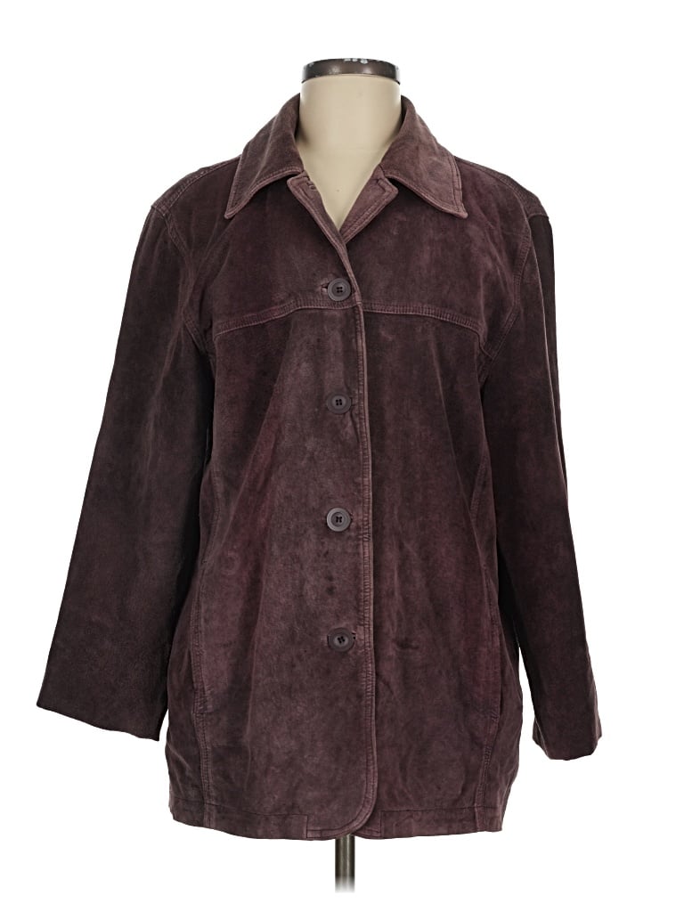 Pre-owned St. John's Bay Coat In Burgundy