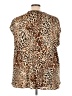 Bar III Animal Print Brown Short Sleeve Blouse Size 3X - photo 2