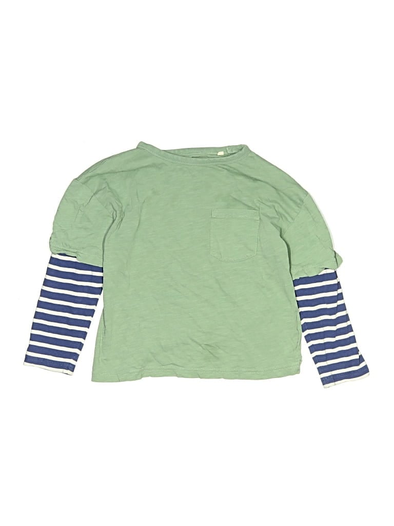 Pre-owned Mini Boden Kids' 3/4 Sleeve T-shirt In Green