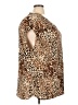 Bar III Animal Print Brown Short Sleeve Blouse Size 3X - photo 4