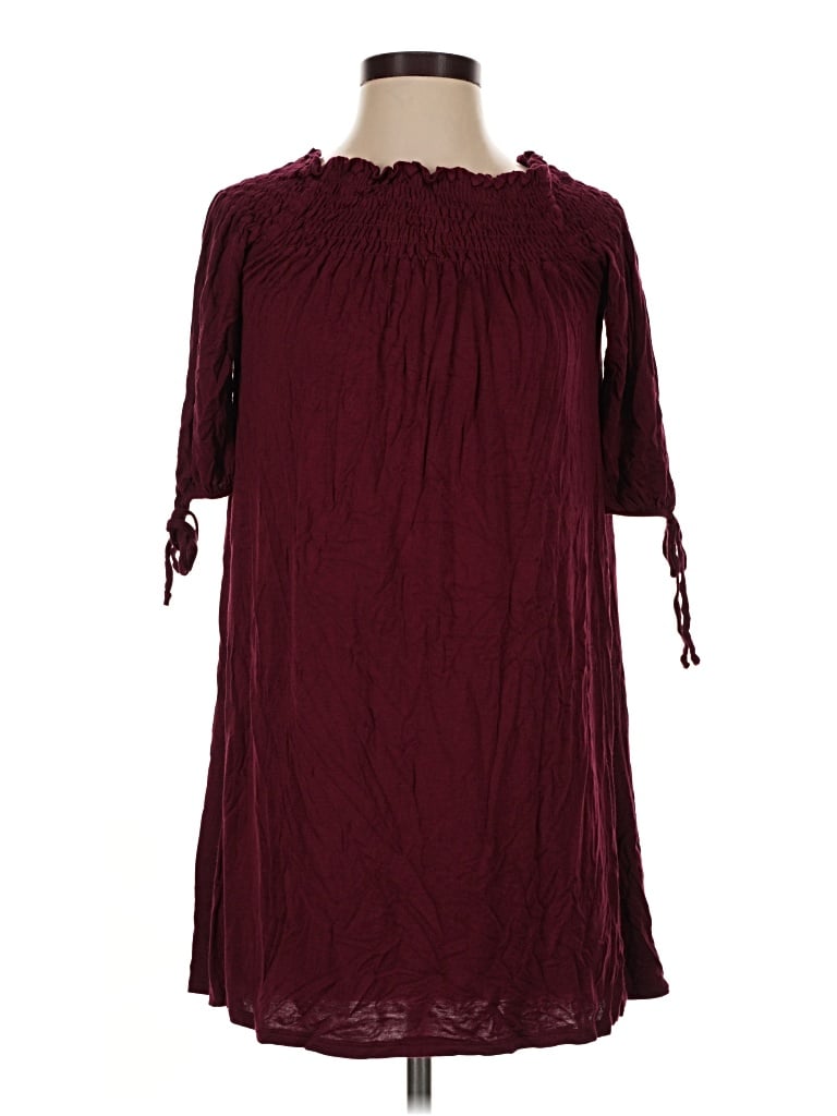 Pre-owned Dee Elly Casual Dress In Burgundy