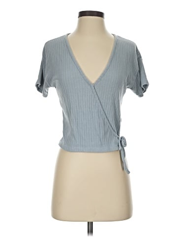 Madewell Ribbed Wrap Crop Top (view 1)