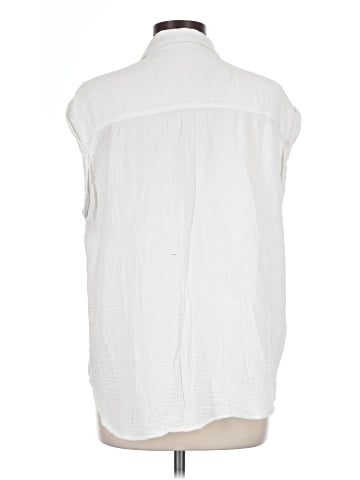 Red Haute Sleeveless Button-Down Shirt (view 2)