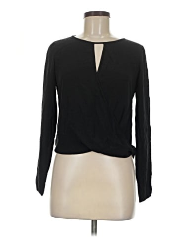 Theory Long Sleeve Silk Top (view 1)