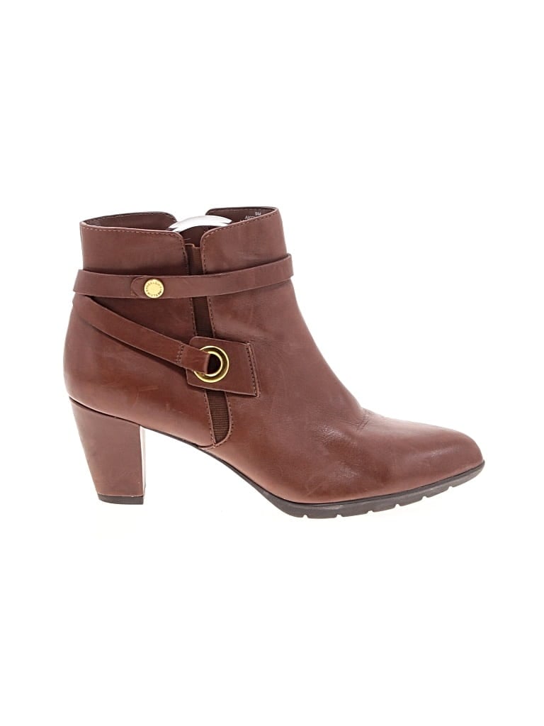 Pre-owned Anne Klein Ankle Boots In Brown