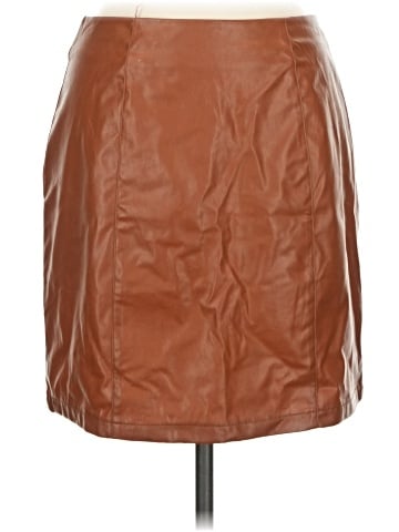 C+D+M Collection Faux Leather Skirt (view 1)