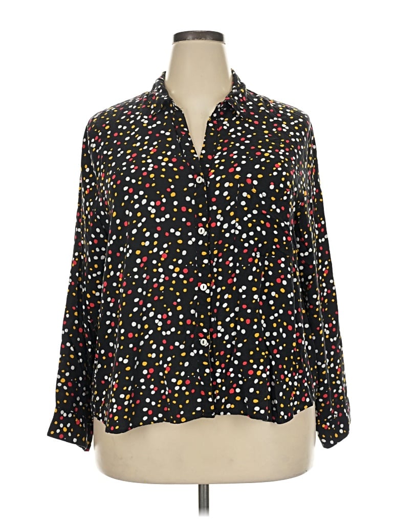 Pre-owned Millenium 3/4 Sleeve Blouse In Black