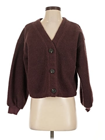 Madewell (Re)sourced Fleece Crop Cardigan (view 1)