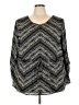Maurices 100% Polyester Chevron-herringbone Gray Long Sleeve Blouse Size 24 (3) - photo 1