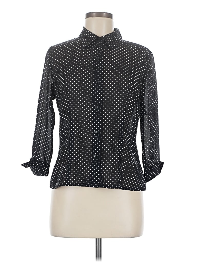 Pre-owned Apostrophe 3/4 Sleeve Blouse In Black
