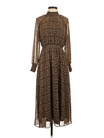 Madewell (Re)sourced Georgette Smocked-Neck Midi Dress in Folktale Paisley (view 1)