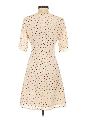 Madewell Silk Clover Button-Front Dress in Fresh Strawberries (view 2)