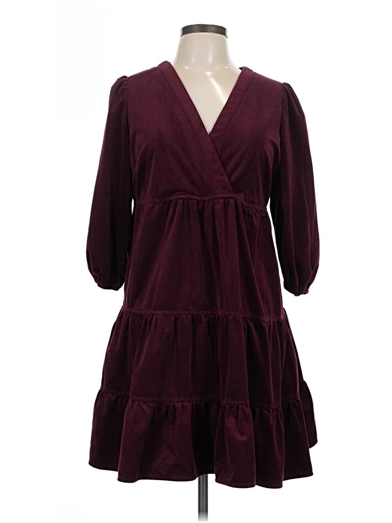 Pre-owned Melonie T Casual Dress In Burgundy