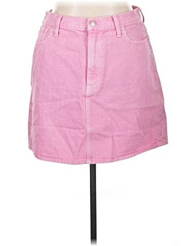 Madewell Denim Mini Skirt in Retro Pink (view 1)