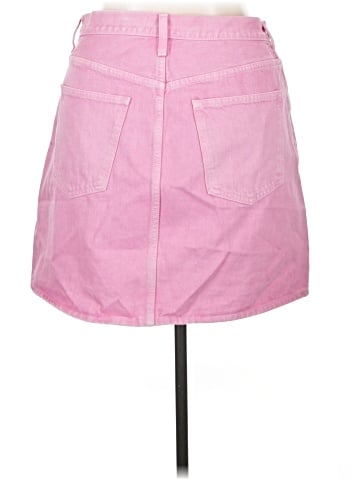 Madewell Denim Mini Skirt in Retro Pink (view 2)