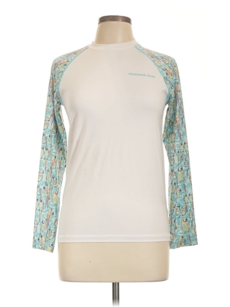 Pre-owned Vineyard Vines Performance Long Sleeve T-shirt In Ivory