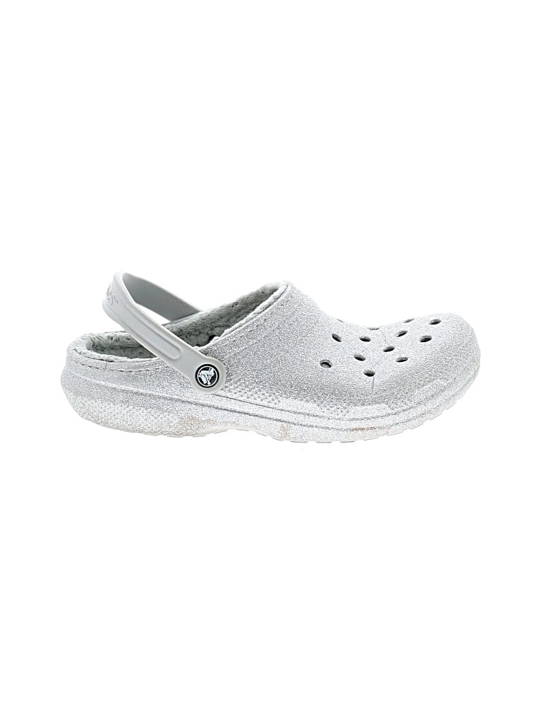 Pre-owned Crocs Mule/clog In Silver
