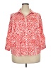 Talbots Hearts Red 3/4 Sleeve Button-Down Shirt Size 22 Petite - photo 1