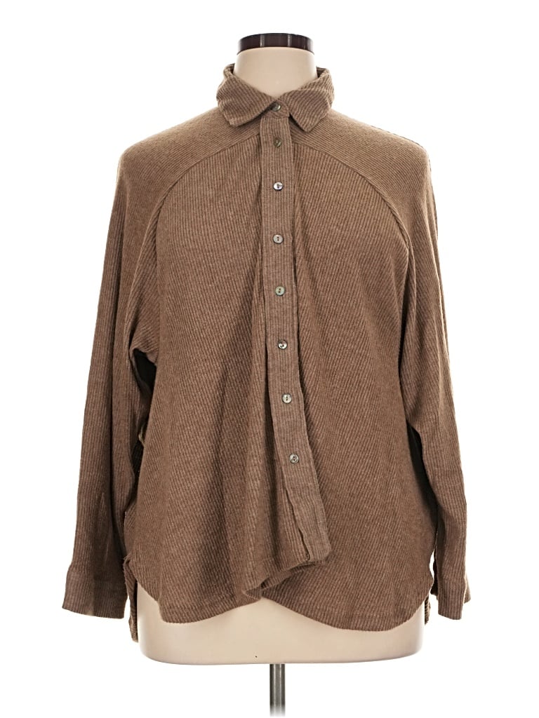 Pre-owned Carly Jean Long Sleeve Blouse In Brown