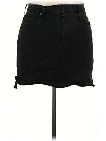 Madewell Stretch Denim Straight Mini Skirt in Lunar Wash: Step-Hem Edition (view 1)