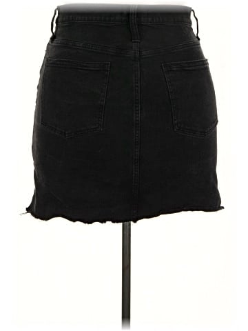 Madewell Stretch Denim Straight Mini Skirt in Lunar Wash: Step-Hem Edition (view 2)