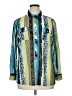 Dana Buchman 100% Polyester Animal Print Teal Long Sleeve Blouse Size XL - photo 1